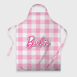 Фартук Барби лого розовая клетка