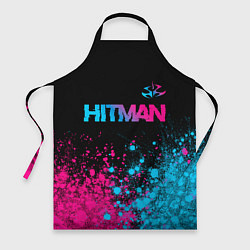 Фартук кулинарный Hitman - neon gradient: символ сверху, цвет: 3D-принт