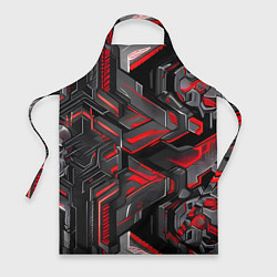 Фартук кулинарный Красная кибер-броня, цвет: 3D-принт