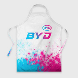 Фартук кулинарный BYD neon gradient style: символ сверху, цвет: 3D-принт