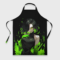 Фартук кулинарный Токсичная девушка - зеленый, цвет: 3D-принт