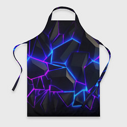 Фартук кулинарный Неоновые фиолетовые и синие плиты, цвет: 3D-принт