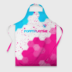 Фартук кулинарный Poppy Playtime neon gradient style: символ сверху, цвет: 3D-принт