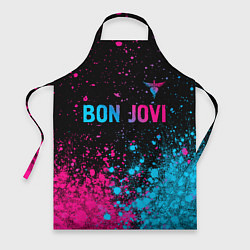 Фартук кулинарный Bon Jovi - neon gradient: символ сверху, цвет: 3D-принт