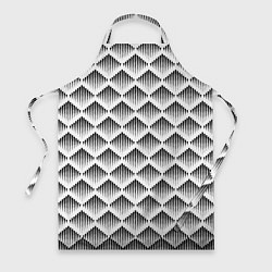 Фартук кулинарный Ромбы из черных треугольников, цвет: 3D-принт