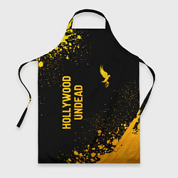 Фартук кулинарный Hollywood Undead - gold gradient: надпись, символ, цвет: 3D-принт