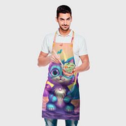 Фартук кулинарный Котик с воздушными шариками, цвет: 3D-принт — фото 2
