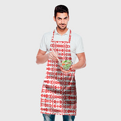 Фартук кулинарный Красно-белый батик, цвет: 3D-принт — фото 2