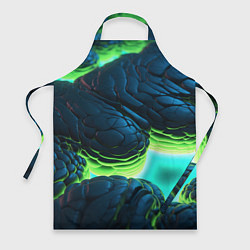 Фартук кулинарный Зеленые объемные плиты, цвет: 3D-принт