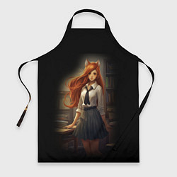 Фартук кулинарный Девушка лиса ученица, цвет: 3D-принт