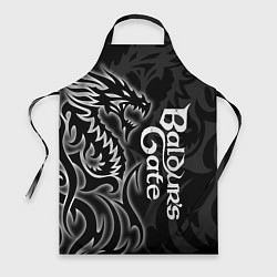 Фартук кулинарный Балдурс гейт 3 - черный дракон, цвет: 3D-принт