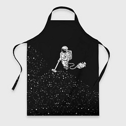 Фартук кулинарный Космонавт пылесосит звезды, цвет: 3D-принт