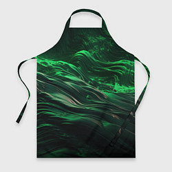 Фартук кулинарный Зеленые абстрактные волны, цвет: 3D-принт