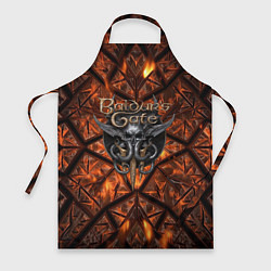 Фартук кулинарный Baldurs Gate 3 logo fire, цвет: 3D-принт
