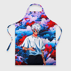 Фартук кулинарный Красавец Сатору Годжо - Магическая битва, цвет: 3D-принт