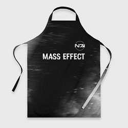 Фартук кулинарный Mass Effect glitch на темном фоне: символ сверху, цвет: 3D-принт