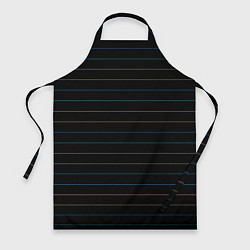 Фартук кулинарный Разноцветные полосы на чёрном, цвет: 3D-принт