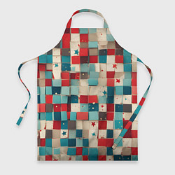 Фартук кулинарный Ретро квадраты ванильные, цвет: 3D-принт