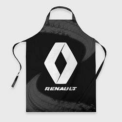 Фартук кулинарный Renault speed на темном фоне со следами шин, цвет: 3D-принт