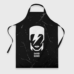 Фартук кулинарный David Bowie glitch на темном фоне, цвет: 3D-принт