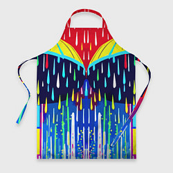 Фартук кулинарный Два зонтика под дождём - нейросеть, цвет: 3D-принт