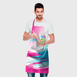 Фартук кулинарный Chery neon gradient style: символ сверху, цвет: 3D-принт — фото 2