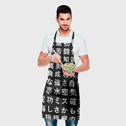 Фартук кулинарный Сто иероглифов на черном фоне, цвет: 3D-принт — фото 2