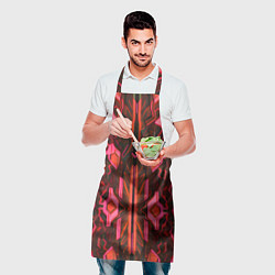 Фартук кулинарный Киберпанк неоновая броня красная, цвет: 3D-принт — фото 2