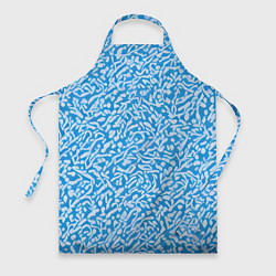 Фартук кулинарный Белые узоры на синем фоне, цвет: 3D-принт