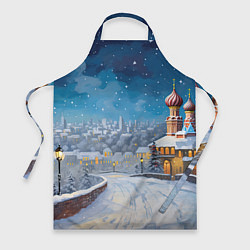 Фартук кулинарный Москва новый год, цвет: 3D-принт