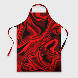 Фартук кулинарный Красно-чёрная пластичная абстракция, цвет: 3D-принт