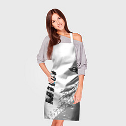 Фартук кулинарный Mini speed на светлом фоне со следами шин вертикал, цвет: 3D-принт — фото 2