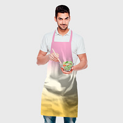 Фартук кулинарный Розовый бежевый желтый градиент, цвет: 3D-принт — фото 2
