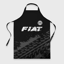 Фартук кулинарный Fiat speed на темном фоне со следами шин посередин, цвет: 3D-принт