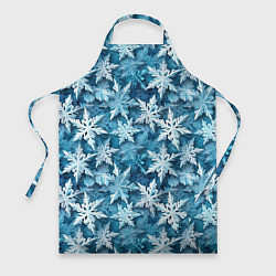 Фартук кулинарный New Years pattern with snowflakes, цвет: 3D-принт