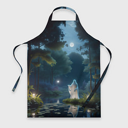 Фартук кулинарный Одинокий призрак в лесу, цвет: 3D-принт