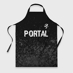 Фартук кулинарный Portal glitch на темном фоне посередине, цвет: 3D-принт