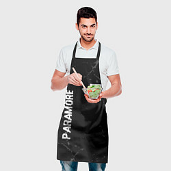 Фартук кулинарный Paramore glitch на темном фоне вертикально, цвет: 3D-принт — фото 2
