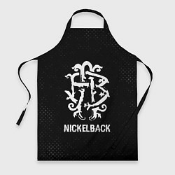 Фартук кулинарный Nickelback glitch на темном фоне, цвет: 3D-принт