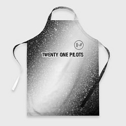 Фартук кулинарный Twenty One Pilots glitch на светлом фоне посередин, цвет: 3D-принт