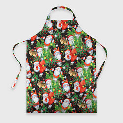 Фартук кулинарный Деды Морозы с подарками, цвет: 3D-принт