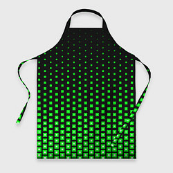 Фартук кулинарный Зелёные квадраты, цвет: 3D-принт