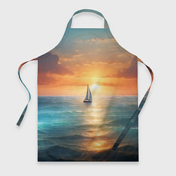 Фартук кулинарный Яхта на закате солнца, цвет: 3D-принт
