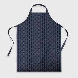 Фартук кулинарный Чёрный узор на серо-синем, цвет: 3D-принт