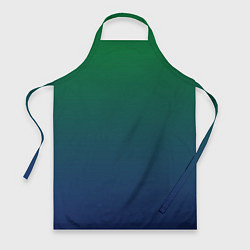 Фартук кулинарный Темно-зеленый и синий градиент, цвет: 3D-принт