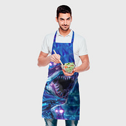 Фартук кулинарный Фиолетовая акула, цвет: 3D-принт — фото 2