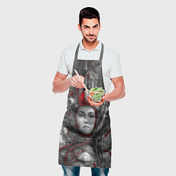 Фартук кулинарный Кибернетическая девушка-робот, цвет: 3D-принт — фото 2
