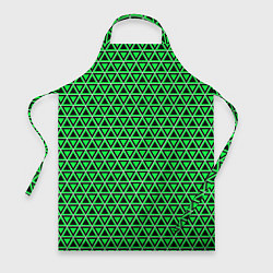 Фартук кулинарный Зелёные и чёрные треугольники, цвет: 3D-принт