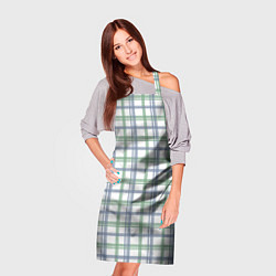 Фартук кулинарный Сине-зелёный светлый полосатый, цвет: 3D-принт — фото 2