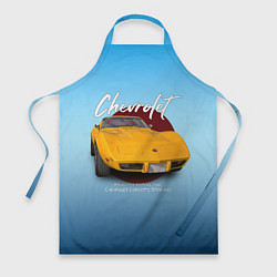 Фартук кулинарный Американский маслкар Chevrolet Corvette, цвет: 3D-принт
